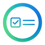 Blau-grünes Checklisten-Symbol im Dumke-Biz-Stil für Zahlungsausfälle in der Physiotherapiepraxis.